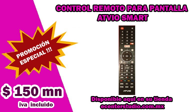 CONTROL REMOTO PARA PANTALLA ATVIO SMART